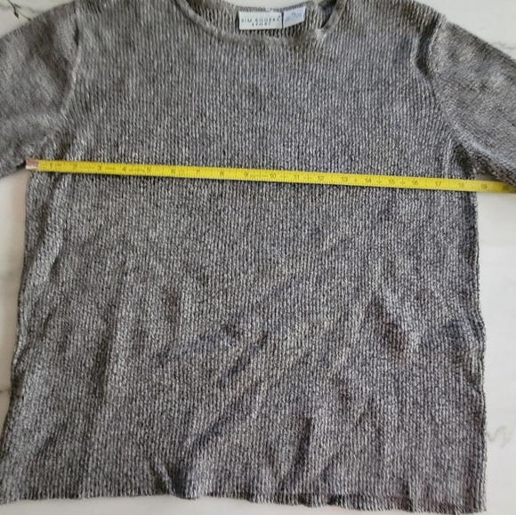 Kim Rogers Sport Gray Short Sleeved Sweater Size Large Petite - Picture 6 of 9